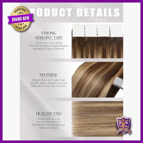 20 Inch Tape In Human Hair Extensions Straight Remy Hair 20 Pieces main image 4
